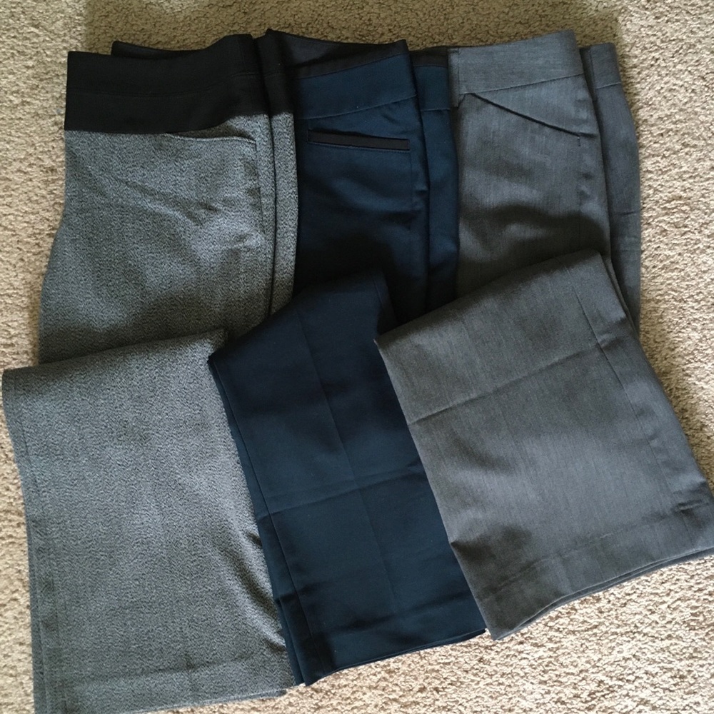 Three Express pants, size 4S.